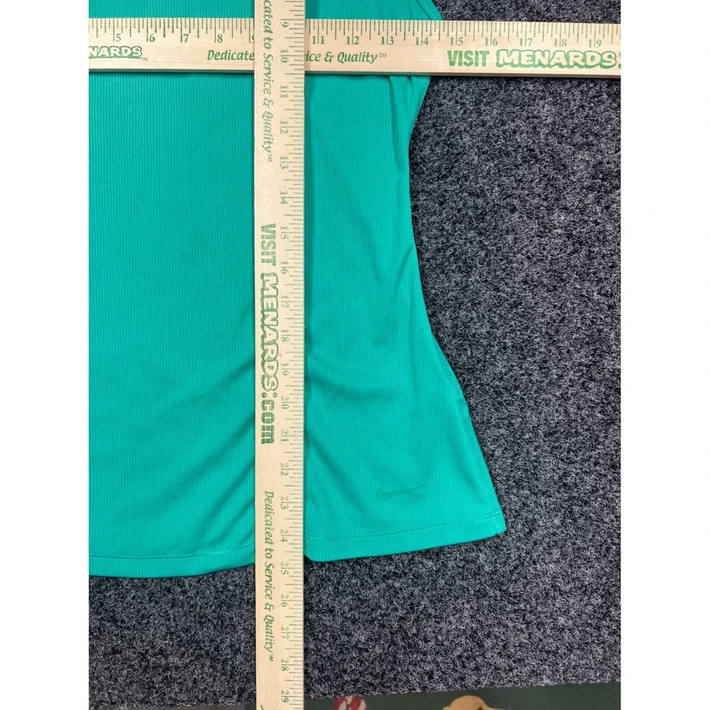 Nike Dri-FIT Racerback Tank Top Medium Teal Green Ribbed Slim Fit Athletic